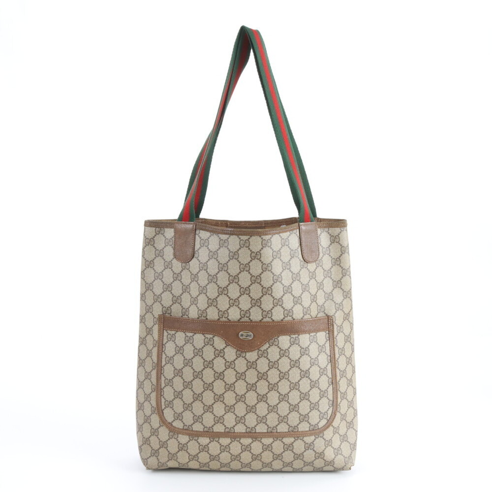 Gucci GG Supreme Sherry Line Leather Tote Bag, Handbag, Shoulder Bag for Men